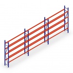 Voordeelrij bandenstelling grootvak AR 3000x6240x400mm (hxbxd) 3 secties 4 niveaus blauw