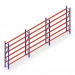 Voordeelrij bandenstelling grootvak AR 3000x6240x400mm (hxbxd) 3 secties 5 niveaus blauw