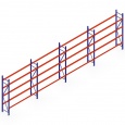 Voordeelrij bandenstelling grootvak AR 3000x6700x500mm (hxbxd) 4 secties 4 niveaus blauw