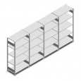 Voordeelrij deels gebruikte legbordstelling Heavy Duty 2200x5200x500mm (hxbxd) 4 secties 5 niveaus 150 kg