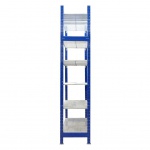Voordeelrij gebruikte Bosal legbordstelling Blauw/verzinkt 2300x5000x500 6niveaus - 5 secties Gebruikt