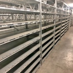 Voordeelrij gebruikte Dexion legbordstelling Verzinkt 2500x6400x400 open frames