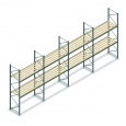 Voordeelrij gebruikte Hovuma palletstelling 2550x11300x900mm (hxbxd) - 4 secties 2 niveaus incl. vlonders