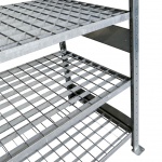 Voordeelrij gebruikte legbordstelling Meta 3000x5350x600mm (hxbxd) 4 secties 8 niveaus