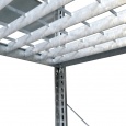 Voordeelrij gebruikte legbordstelling Meta 3000x5350x600mm (hxbxd) 4 secties 8 niveaus