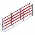 Voordeelrij gebruikte Polypal palletstelling 4350x11220x950mm (hxbxd) - 3 secties 4 niveaus