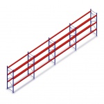Voordeelrij gebruikte Ramada palletstelling 3500x15258x1100 mm (hxbxd) - 4 secties 3 niveaus