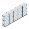 Voordeelrij gebruikte Schaefer R3000 legbordstelling 2280x5030x600mm (hxbxd) 5 secties 8 niveaus