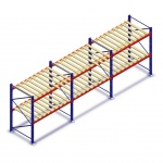 Voordeelrij gebruikte Stow palletstelling 2000x5990x1100mm (hxbxd) - 3 secties 2 niveaus