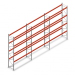 Voordeelrij gebruikte Vogelsang palletstelling 6000x11080x1100 mm (hxbxd) - 3 secties 4 niveaus