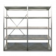 Voordeelrij Legbordstelling Light Duty 2000x5000x500, 5 niveaus metaal verzinkt 100 kg