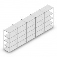 Voordeelrij Legbordstelling Light Duty 2000x5000x600, 5 niveaus metaal verzinkt 80 kg