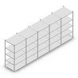 Voordeelrij Legbordstelling Light Duty 2000x5000x800, 5 niveaus metaal verzinkt 140 kg
