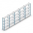 Voordeelrij Legbordstelling Medium Duty 2000x5000x300, 5 niveaus metaal blauw 90 kg