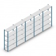Voordeelrij Legbordstelling Medium Duty 2000x5000x400, 5 niveaus metaal blauw 90 kg