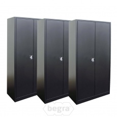 3 Afsluitbare draaideurkasten 1950x920x420 mm (hxbxd) zwart 3 Afsluitbare draaideurkasten 1950x920x420 mm (hxbxd) zwart