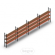 Voordeelrij grootvakstelling AR 2250x8290x400 mm (hxbxd) - 3 niveaus Voordeelrij grootvakstelling AR 2250x8290x400 mm (hxbxd) - 3 niveaus