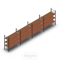 Voordeelrij grootvakstelling AR 2250x8290x800 mm (hxbxd) - 3 niveaus Voordeelrij grootvakstelling AR 2250x8290x800 mm (hxbxd) - 3 niveaus