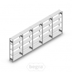 Voordeelrij Legbordstelling Heavy Duty 2000x5000x300 (hxbxd) 5 niveaus metaal verzinkt 150 kg Voordeelrij Legbordstelling Heavy Duty 2000x5000x300 (hxbxd) 5 niveaus metaal verzinkt 150 kg