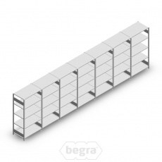 Voordeelrij Legbordstelling Heavy Duty 2000x7000x600 (hxbxd) 5 niveaus metaal verzinkt 250 kg Voordeelrij Legbordstelling Heavy Duty 2000x7000x600 (hxbxd) 5 niveaus metaal verzinkt 250 kg