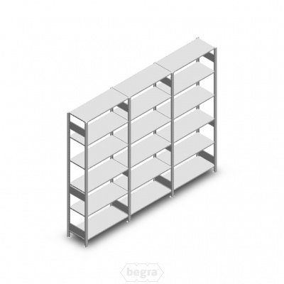 Voordeelrij Legbordstelling Heavy Duty 2500x3000x400 (hxbxd) 6 niveaus metaal verzinkt 150 kg Voordeelrij Legbordstelling Heavy Duty 2500x3000x400 (hxbxd) 6 niveaus metaal verzinkt 150 kg