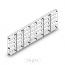 Voordeelrij Legbordstelling Heavy Duty 2500x7000x300 (hxbxd) 6 niveaus metaal verzinkt 150 kg