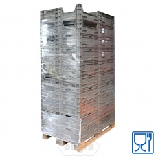 Palletaanbieding gebruikte magazijnbak, stapelkrat, AGF-krat 600x400x235mm (lxbxh) Grijs Palletaanbieding gebruikte magazijnbak, stapelkrat, AGF-krat 600x400x235mm (lxbxh) Grijs