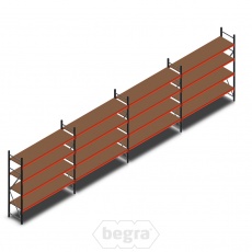 Voordeelrij deels gebruikte AR grootvakstelling 2250x9260x600 mm (hxbxd) - 4 niveaus 4 secties Voordeelrij deels gebruikte AR grootvakstelling 2250x9260x600 mm (hxbxd) - 4 niveaus 4 secties