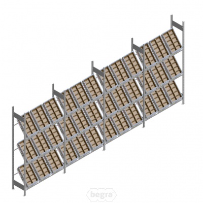 Voordeelrij bakkenstelling HD met 3 niveaus bakken 2000x5200x400mm (hxbxd) 4 secties Voordeelrij bakkenstelling HD met 3 niveaus bakken 2000x5200x400mm (hxbxd) 4 secties