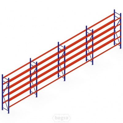 Voordeelrij bandenstelling grootvak AR 3000x6700x400mm (hxbxd) 4 secties 5 niveaus blauw Voordeelrij bandenstelling grootvak AR 3000x6700x400mm (hxbxd) 4 secties 5 niveaus blauw