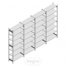 Voordeelrij deels gebruikte legbordstelling Heavy Duty 3250x5200x500mm (hxbxd) 4 secties 7 niveaus 150 kg Voordeelrij deels gebruikte legbordstelling Heavy Duty 3250x5200x500mm (hxbxd) 4 secties 7 niveaus 150 kg