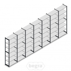 Voordeelrij gebruikte Bruynzeel legbordstelling 2630x4530x375mm (hxbxd) 6 secties 7 niveaus Voordeelrij gebruikte Bruynzeel legbordstelling 2630x4530x375mm (hxbxd) 6 secties 7 niveaus