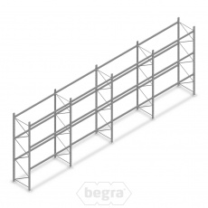 Voordeelrij gebruikte Dexion palletstelling 4150x11200x800 mm (hxbxd) - 4 secties 3 niveaus Voordeelrij gebruikte Dexion palletstelling 4150x11200x800 mm (hxbxd) - 4 secties 3 niveaus