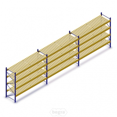 Voordeelrij gebruikte Esmena grootvakstelling 2500x11415x800mm (hxbxd) - 4 niveaus 3 secties Voordeelrij gebruikte Esmena grootvakstelling 2500x11415x800mm (hxbxd) - 4 niveaus 3 secties