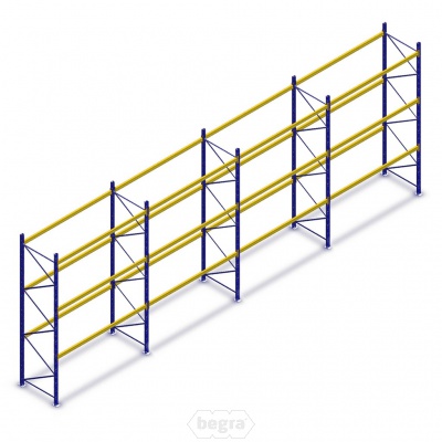 Voordeelrij gebruikte JH Esmena palletstelling 4100x11604x1100mm (hxbxd) - 4 secties 3 niveaus Voordeelrij gebruikte JH Esmena palletstelling 4100x11604x1100mm (hxbxd) - 4 secties 3 niveaus