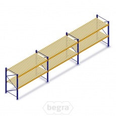Voordeelrij gebruikte Jungheinrich Delta palletstelling 2500x8420x900 mm (hxbxd) - 3 secties 2 niveaus Voordeelrij gebruikte Jungheinrich Delta palletstelling 2500x8420x900 mm (hxbxd) - 3 secties 2 niveaus