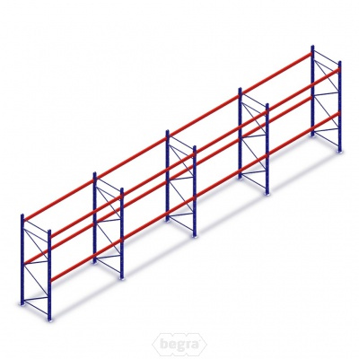 Voordeelrij gebruikte palletstelling Redirack 3000x11200x900mm (hxbxd) 4 secties 2 niveaus Voordeelrij gebruikte palletstelling Redirack 3000x11200x900mm (hxbxd) 4 secties 2 niveaus