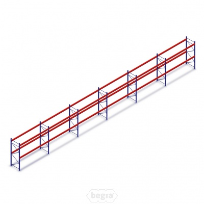 Voordeelrij gebruikte Ramada palletstelling 2980x22867x1100 mm (hxbxd) - 6 secties 2 niveaus Voordeelrij gebruikte Ramada palletstelling 2980x22867x1100 mm (hxbxd) - 6 secties 2 niveaus