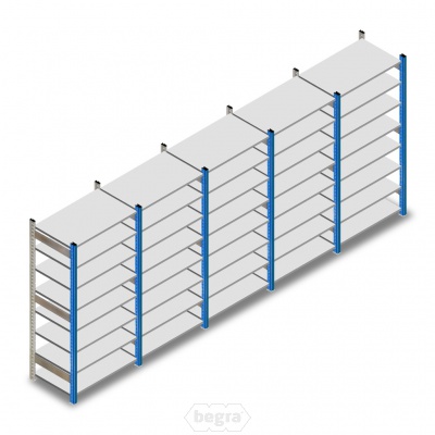Voordeelrij gebruikte Schaefer R3000 legbordstelling 2280x5030x600mm (hxbxd) 5 secties 8 niveaus Voordeelrij gebruikte Schaefer R3000 legbordstelling 2280x5030x600mm (hxbxd) 5 secties 8 niveaus