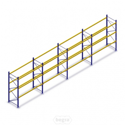 Voordeelrij gebruikte Standard palletstelling 3100x11300x900mmmm (hxbxd) - 4 secties 3 niveaus Voordeelrij gebruikte Standard palletstelling 3100x11300x900mmmm (hxbxd) - 4 secties 3 niveaus
