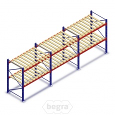 Voordeelrij gebruikte Stow palletstelling 2000x5990x1100mm (hxbxd) - 3 secties 2 niveaus Voordeelrij gebruikte Stow palletstelling 2000x5990x1100mm (hxbxd) - 3 secties 2 niveaus