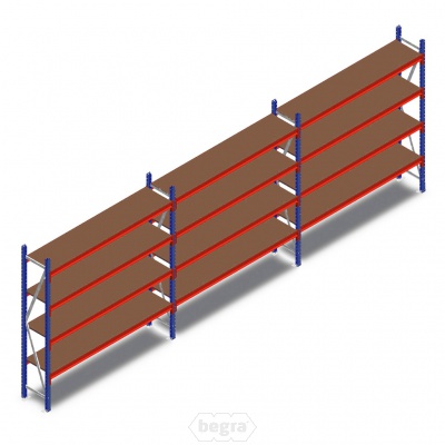 Voordeelrij grootvakstelling AR 2000x5790x400mm (hxbxd) - 4 niveaus Voordeelrij grootvakstelling AR 2000x5790x400mm (hxbxd) - 4 niveaus