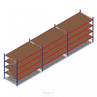 Voordeelrij grootvakstelling AR 2000x6990x1200mm (hxbxd) - 4 niveaus Voordeelrij grootvakstelling AR 2000x6990x1200mm (hxbxd) - 4 niveaus