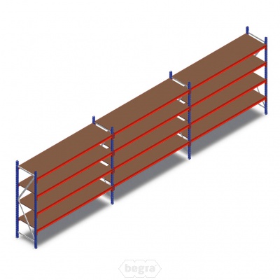 Voordeelrij grootvakstelling AR 2000x6990x600mm (hxbxd) - 4 niveaus Voordeelrij grootvakstelling AR 2000x6990x600mm (hxbxd) - 4 niveaus