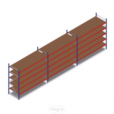 Voordeelrij grootvakstelling AR 2500x8340x1000mm (hxbxd) - 5 niveaus Voordeelrij grootvakstelling AR 2500x8340x1000mm (hxbxd) - 5 niveaus