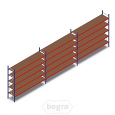 Voordeelrij grootvakstelling AR 2500x8340x600mm (hxbxd) - 5 niveaus Voordeelrij grootvakstelling AR 2500x8340x600mm (hxbxd) - 5 niveaus