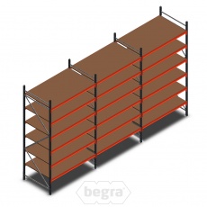 Voordeelrij grootvakstelling AR 3000x5070x1000mm (hxbxd) - 6 niveaus