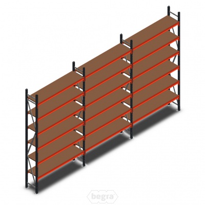 Voordeelrij grootvakstelling AR 3000x5070x400mm (hxbxd) - 6 niveaus Voordeelrij grootvakstelling AR 3000x5070x400mm (hxbxd) - 6 niveaus