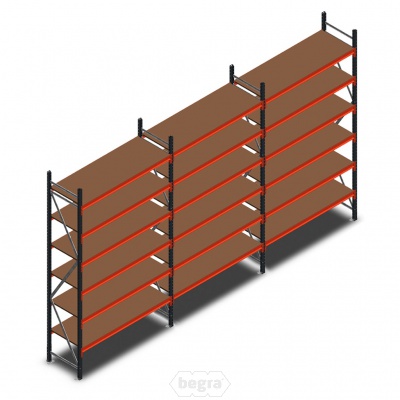 Voordeelrij grootvakstelling AR 3000x5070x600mm (hxbxd) - 6 niveaus Voordeelrij grootvakstelling AR 3000x5070x600mm (hxbxd) - 6 niveaus