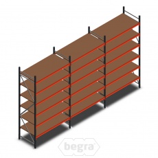 Voordeelrij grootvakstelling AR 3000x5070x800mm (hxbxd) - 6 niveaus Voordeelrij grootvakstelling AR 3000x5070x800mm (hxbxd) - 6 niveaus
